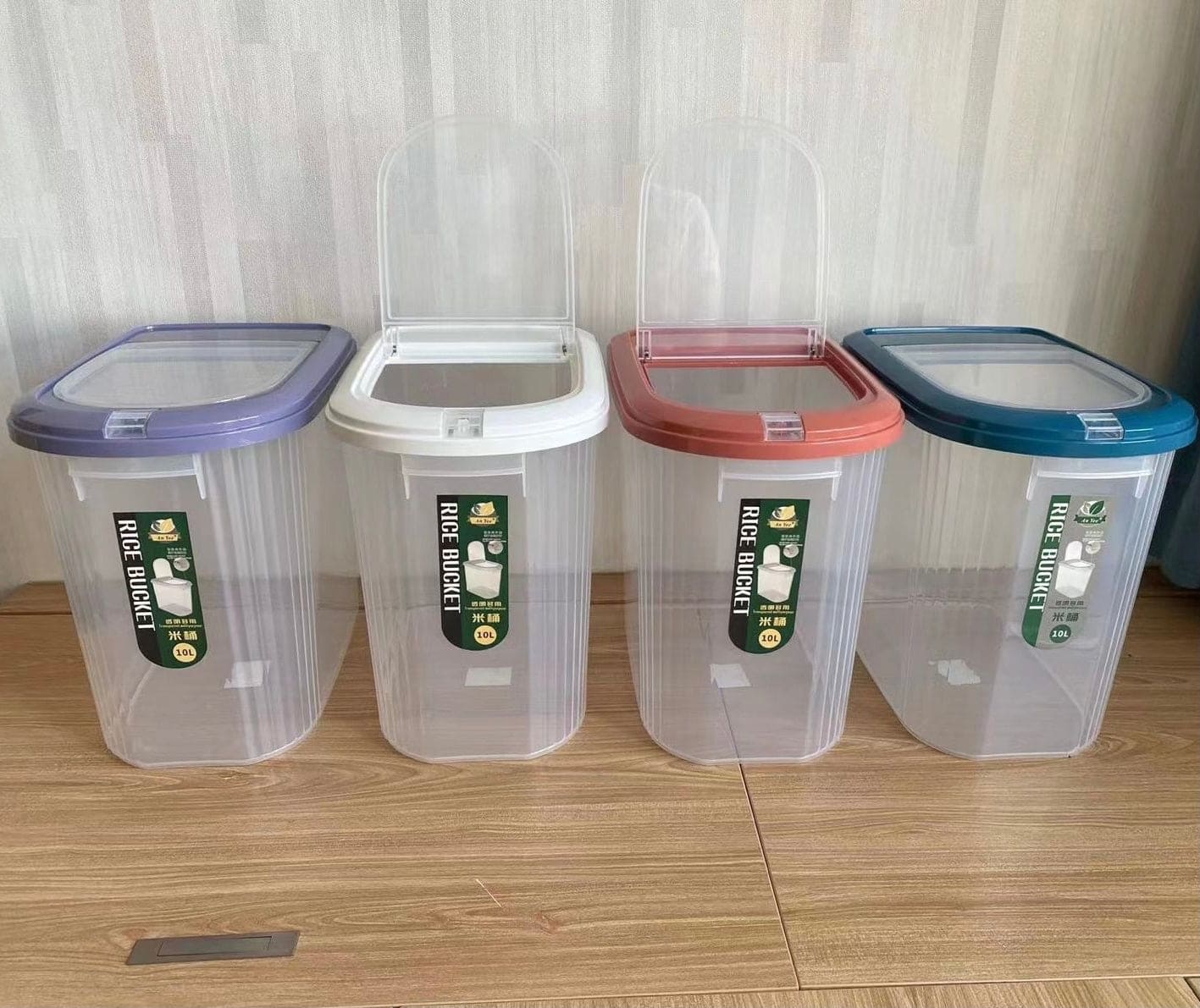 10Kg Caddy Rice Bucket With Lid, Multipurpose Grain Container, Transparent Cereal Food Jar, Dry Food Storage Box, Food Tank Rice Organizer, Kitchen Food Bin With Locking Lid 10Kg Caddy Rice Bucket With Lid, Multipurpose Grain Container, Transparent Cereal Food Jar, Dry Food Storage Box, Food Tank Rice Organizer, Kitchen Food Bin With Locking Lid